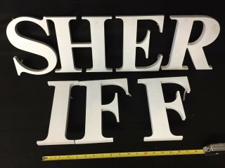 Vintage Metal Letters,  S H E R I F F,  8 ",  Eight Inch,  Anchor,  Aluminum,  Exterior,  Decor