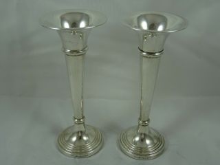 Smart Pair,  Solid Silver Flower Vases,  2000