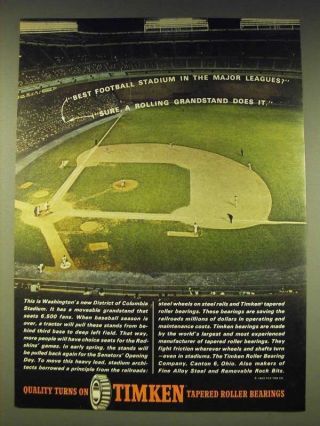 1963 Timken Tapered Roller Bearings Ad - Best Football Stadium