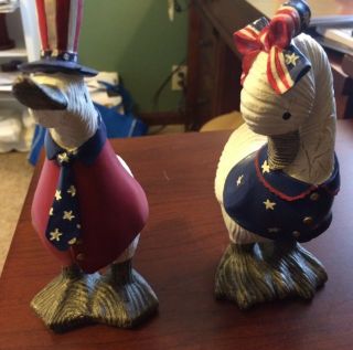 Patriotic Geese,  Pair,  Resin,