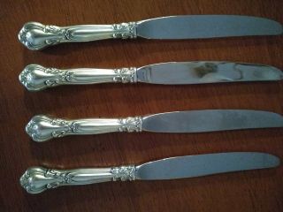 Four 4 Vintage Gorham Sterling Silver Knives Chantilly
