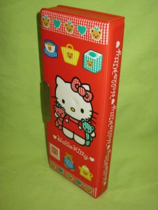 Sanrio Vintage Japan 1993 Vinyl Hello Kitty 2 Sided Pencil Case Box W/ Sharpener