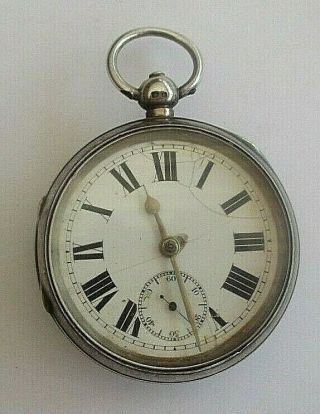 Antique Solid Silver Pocket Watch Chester 1900 Maker T.  P.  H.