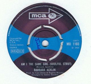 Northern - Barbara Acklin - Am I The Same Girl/be By My Side - Uk Mca
