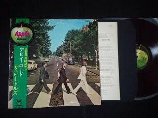 The Beatles - Abbey Road - Japan Lp Red Vinyl Obi Ap - 8815