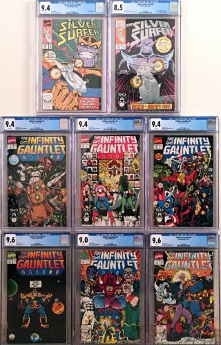 The Infinity Gauntlet 1 - 6 Cgc,  The Silver Surfer 34,  50 Cgc