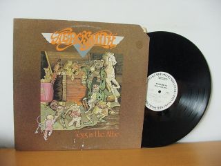 Aerosmith " Toys In The Attic " Rare White Label Promo Lp 1975 (columbia Pc 33479)