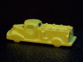 Vintage Toy Fire Truck Yellow Engine Hard Plastic Old Rescue Vehicle