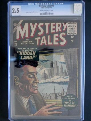 Mystery Tales 40 Atlas 1956 - Cgc 2.  5 Gd,  Steve Ditko Very Scarce On Tv Lost