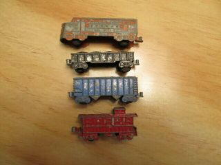 Vintage Die Cast Miniature Toy Train Set Of Four