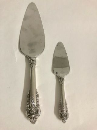 2 Pc Wallace Grande Baroque Sterling 10 1/4 ",  6.  5” Pie Or Cake Server Set