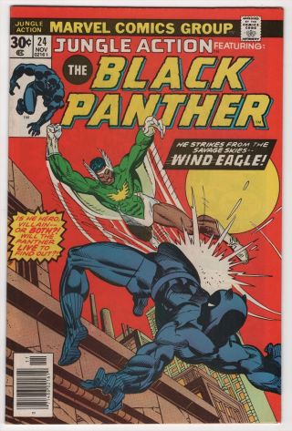 Jungle Action 24 Vf/nm 9.  0 1976 Black Panther 1st Appearance Wind Eagle