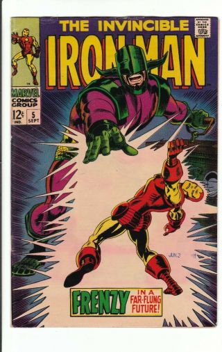 Iron Man 5 Sept 1968 6.  5 With Somered Color Bleed On Front And Back Cover