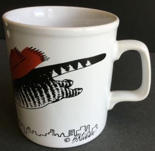 Vintage Kiln Craft B Kliban Hero Red Flying Cat Coffee Mug Made in England 3