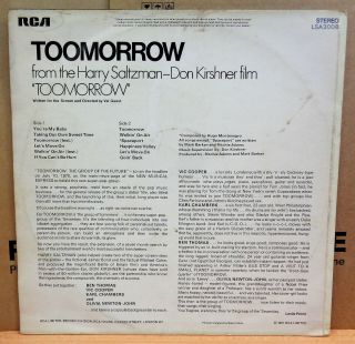 TOOMORROW SELF TITLED OG UK STEREO RCA VICTOR LP LSA 3008 1/1 OLIVIA NEWTON - JOHN 2
