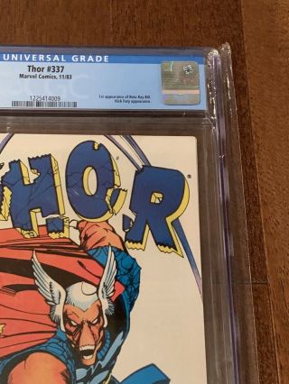 MIGHTY THOR 337 CGC 9.  6 White Pages 1ST BETA RAY BILL Newsstand WP GotG3 Hot 6