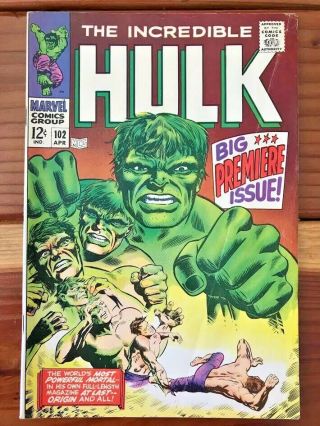Incredible Hulk 102 Origin Retold.  Thor,  Avengers,  Stan Lee,  Key Comic
