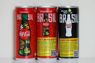 2014 Coca Cola 3 Cans Set From Korea,  2014 Fifa World Cup (250ml)