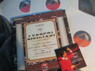 Verdi I Vespri Siciliani 1990 Muti Scala Live Italy 3lp: Hmv Digital Stereo Box
