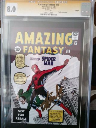 Fantasy 15 Cgc 8.  0 Signed By Stan Lee Toys Biz Reprint.
