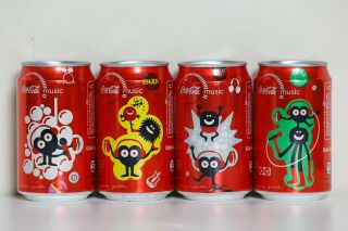 2012 Coca Cola 4 Cans Set From Hong Kong,  Music