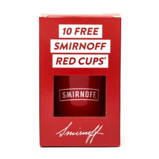 Smirnoff Plastic Cups 10 Pack 400ml Red festival Party Barbeque BBQ Home Bar Pub 3