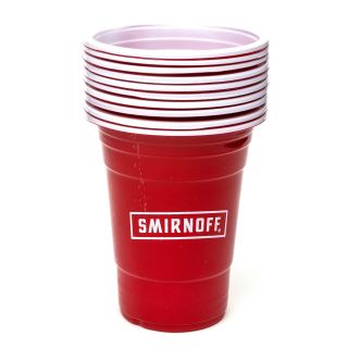 Smirnoff Plastic Cups 10 Pack 400ml Red festival Party Barbeque BBQ Home Bar Pub 5