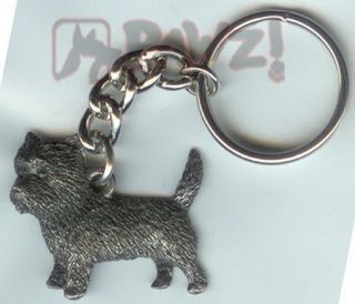 Cairn Terrier Dog Fine Pewter Keychain Key Chain Ring Fob