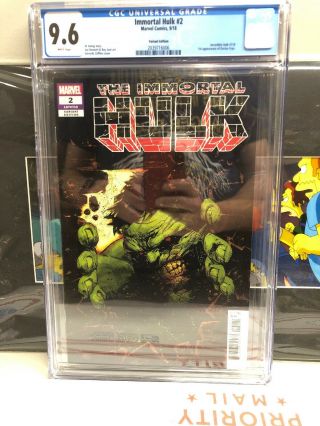 Immortal Hulk 2 Cgc 9.  6 Zaffino Variant 1st Print 1st Appearance Of Doctor Frye