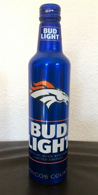 Bud Light Nfl 100 Nfl 2019 Denver Bronco Country 16 Oz Empty Alum Bottle W/ Cap