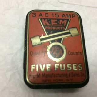 Vintage K.  E.  M.  Products Tin Metal 1 3/4 " X 1 1/4 "