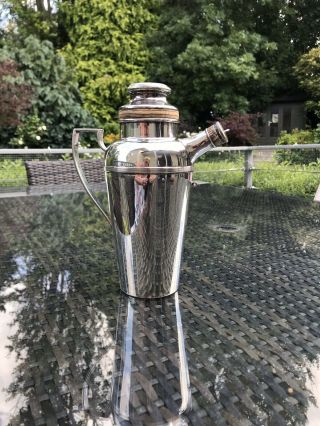 Art Deco James Dixon Silver Plated Cocktail Shaker From Harrods Vintage