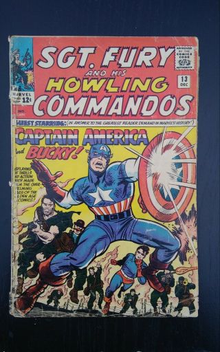 Sgt Fury & His Howling Commandos 13 Captain America Bucky App G Silver Age Key