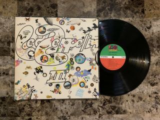 Led Zeppelin Iii Hard Rock With Wheel Atlantic Label Vinyl Lp Ex,