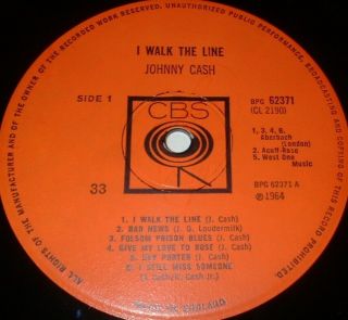 JOHNNY CASH I Walk The Line LP 1964 CBS MONO 1st Press EXAMPLE 3