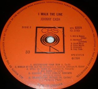 JOHNNY CASH I Walk The Line LP 1964 CBS MONO 1st Press EXAMPLE 4