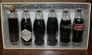 Evolution Of The Coca Cola Contour Bottle Mini Bottle Set 100th Anniversary 1998
