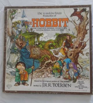 Vintage The Hobbit 1977 Tolkien 2 Vinyl Record Deluxe Box Set J.  R.  R.  Tolkien Bk.