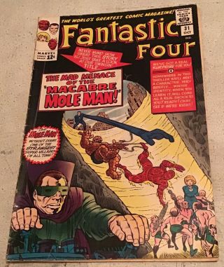Fantastic Four 31 Marvel Comic 1964 Vintage Silver Age Moleman Avengers
