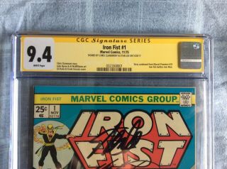 Iron Fist 1 Cgc 9.  4 Signed By Stan Lee And Chris Claremont Not Cgc 9.  8