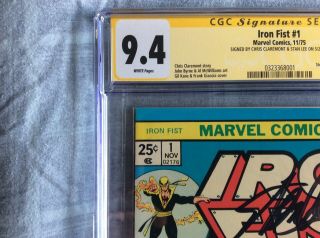 Iron Fist 1 Cgc 9.  4 signed by Stan Lee and Chris Claremont Not Cgc 9.  8 3