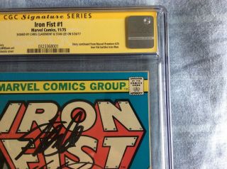Iron Fist 1 Cgc 9.  4 signed by Stan Lee and Chris Claremont Not Cgc 9.  8 4