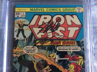 Iron Fist 1 Cgc 9.  4 signed by Stan Lee and Chris Claremont Not Cgc 9.  8 7