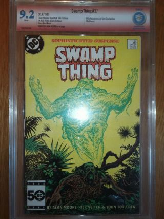 Swamp Thing 37.  Signed By Alan Moore Cgc Cbcs 9.  2