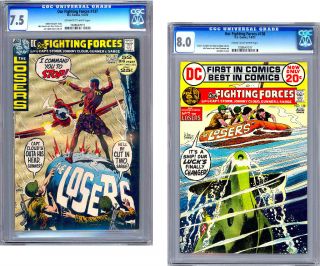 Our Fighting Forces 137 - 138 Cgc 7.  5 - 8.  0 Featuring “the Losers” 1972