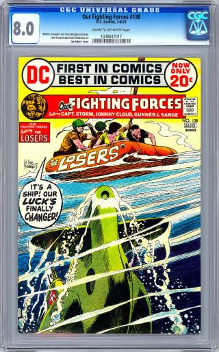 OUR FIGHTING FORCES 137 - 138 CGC 7.  5 - 8.  0 FEATURING “THE LOSERS” 1972 7