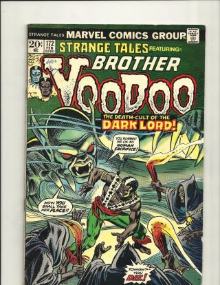 Strange Tales 172 - 1974 Brother Voodoo - Date Written On Cover - Marvel Bv $25