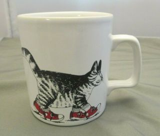 Kliban Cat Red Sneakers Cup Mug Kiln Craft England 1980 