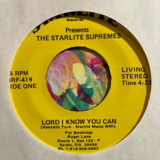 Gospel Funk Soul 45 Starlite Supremes Lord I Know You Can Hear Private Press