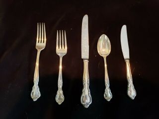 Vntg Easterling American Classic Sterling Silver Flatware 5 - Piece Place Setting